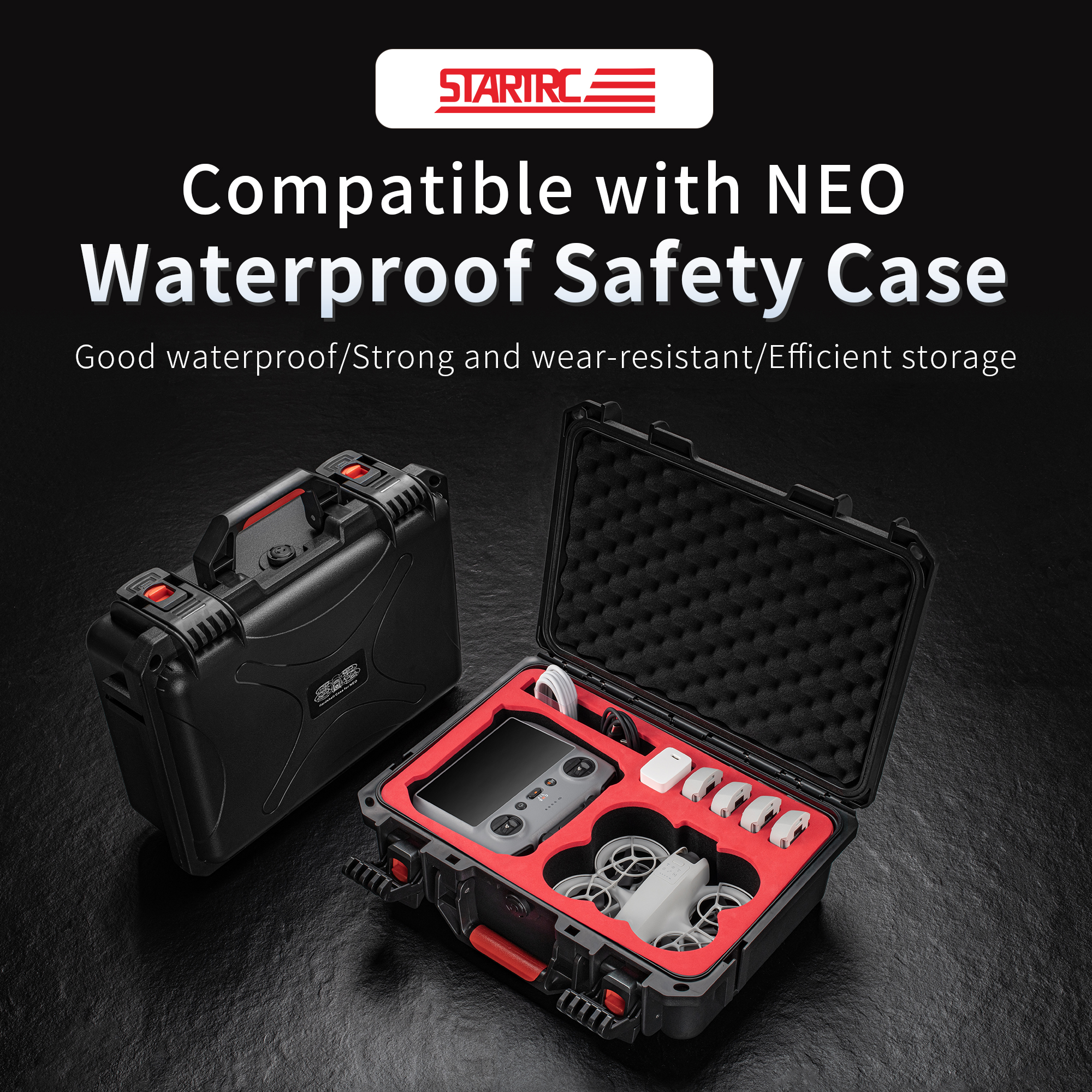 Drone Battery Balance Charger - Portable Hard Waterproof Case for DJI