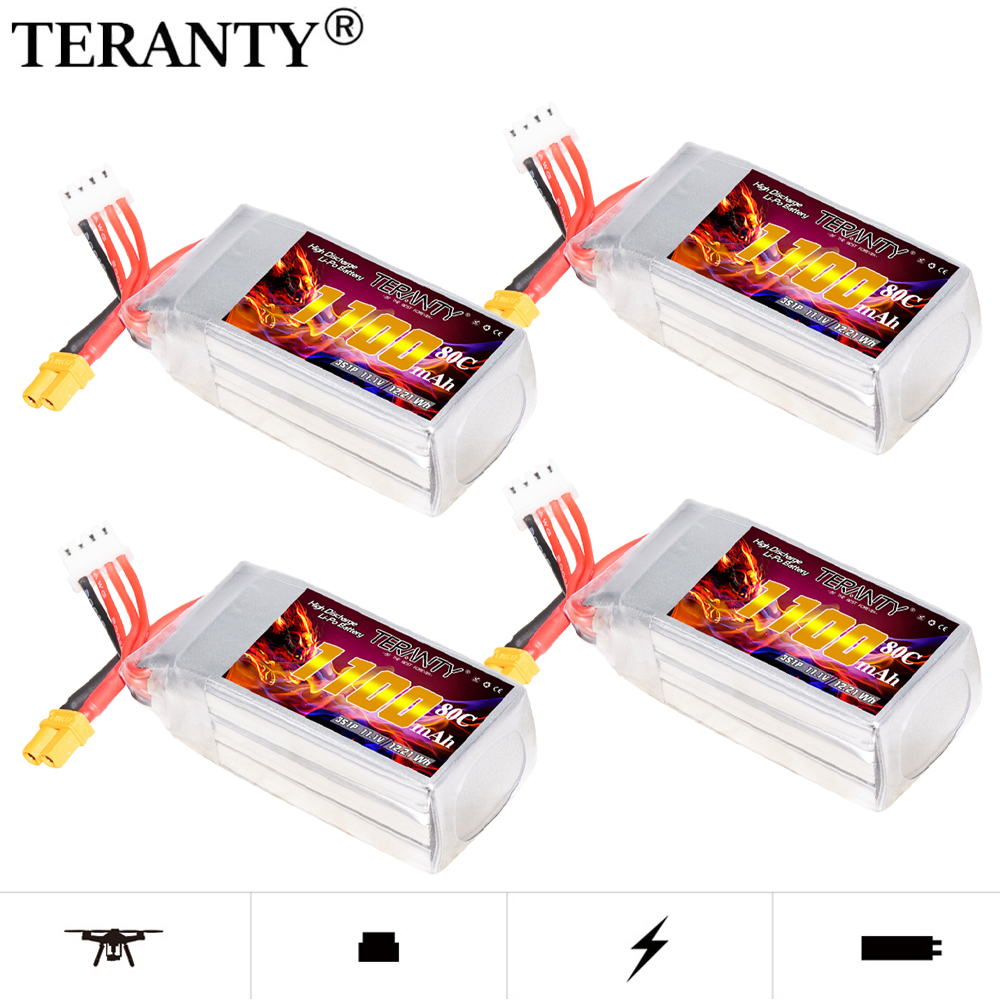 Drone Battery Li-Ion - TERANTY 3S 11.1V 1100mAh 80C/160C LiPo