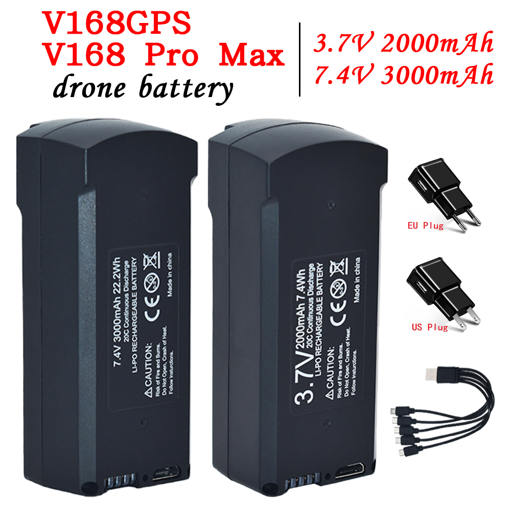 Drone Battery Lipo - GPS V198 7.4V 3000mAh Battery RC