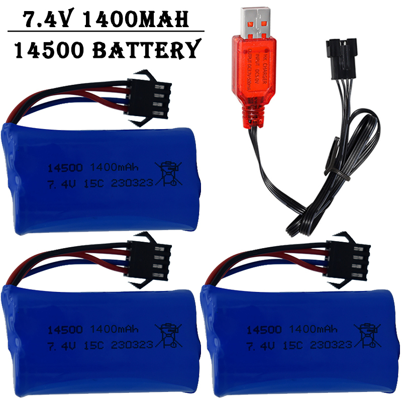 7.4V 1400mAh 14500 lithium-ion - Drone Battery Li-Ion reseña y precio