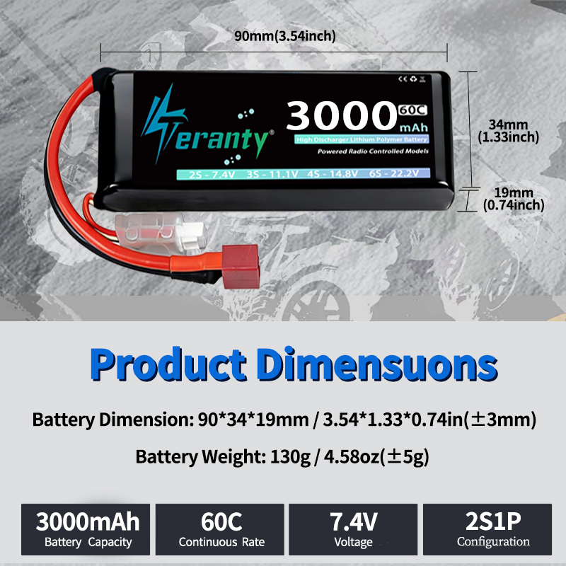 TERANTY 2S 3000mAh Lipo Batter - Drone Battery Lipo reseña y precio
