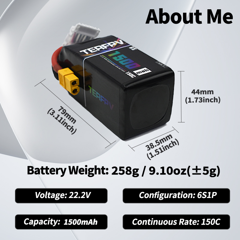 TERFPV Lipo Battery 6S 22.2V 1 - Drone Battery 6S reseña y precio
