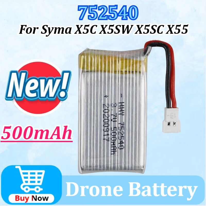 Upgraded 752540 3.7V 500mAh Dr - Drone Battery Li-Ion reseña y precio