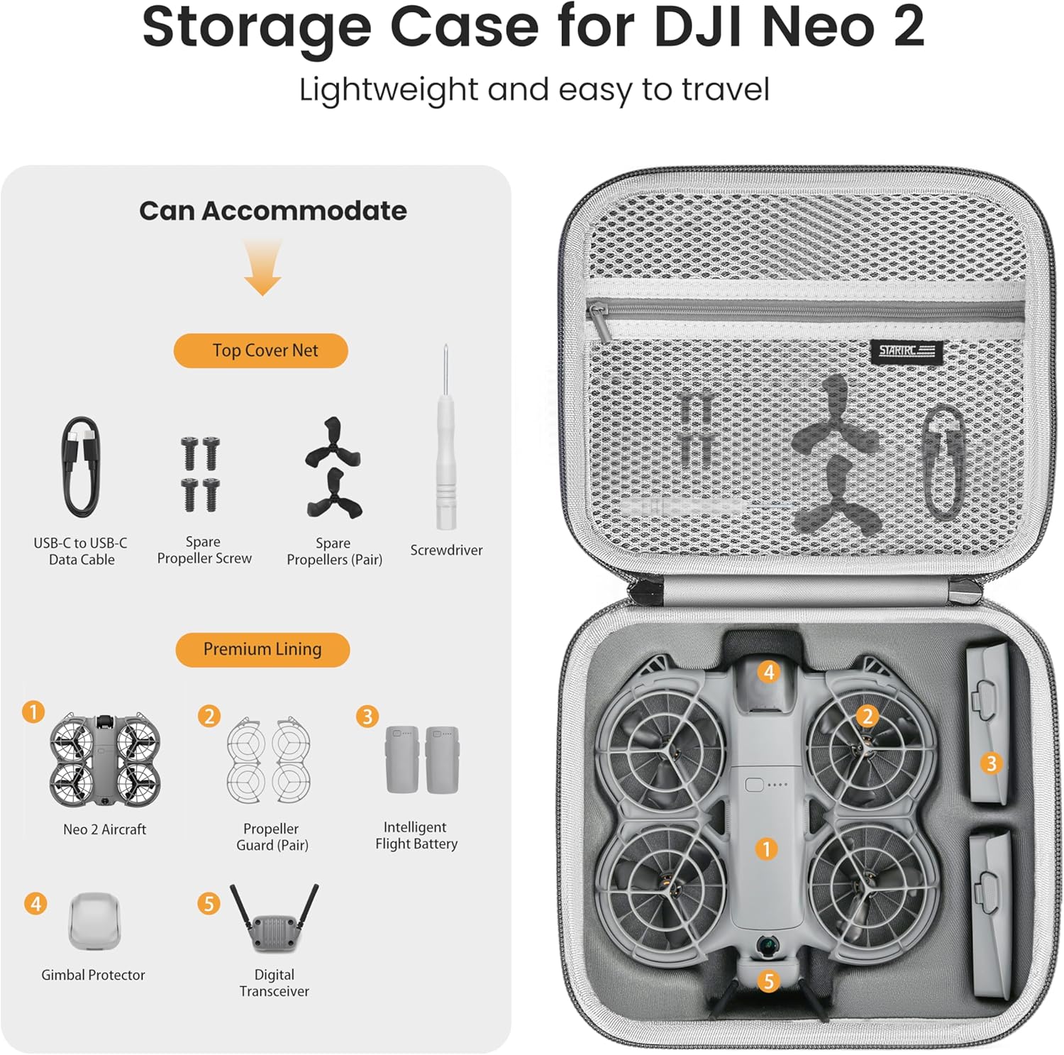 STARTRC Neo 2 Portable PU Shou - Drone Battery Case reseña y precio
