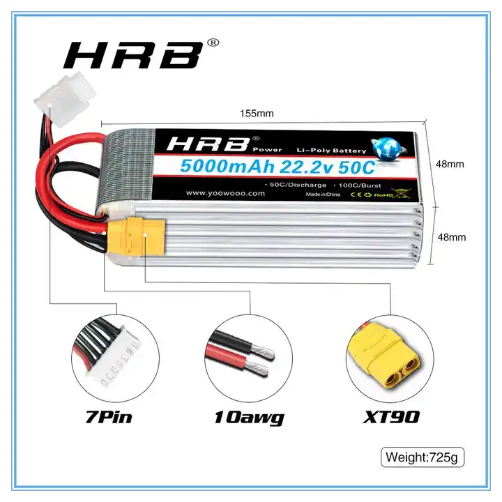 HRB Lipo Battery 2~6S 2200mah/ - Drone Battery 6S reseña y precio