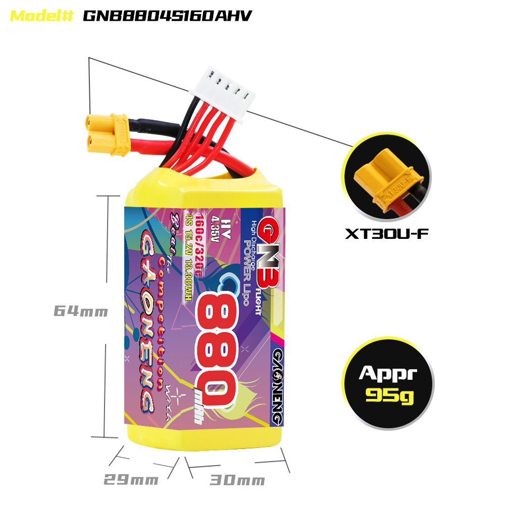 GNB 4S 880mAh 15.2V 160C/320C  - Drone Battery Connector reseña y precio