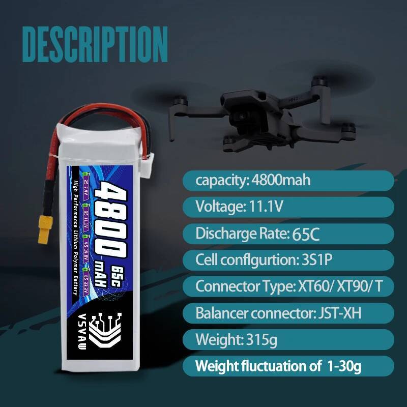 VSVAW 3S Lipo Battery for FPV  - Drone Battery 3S reseña y precio