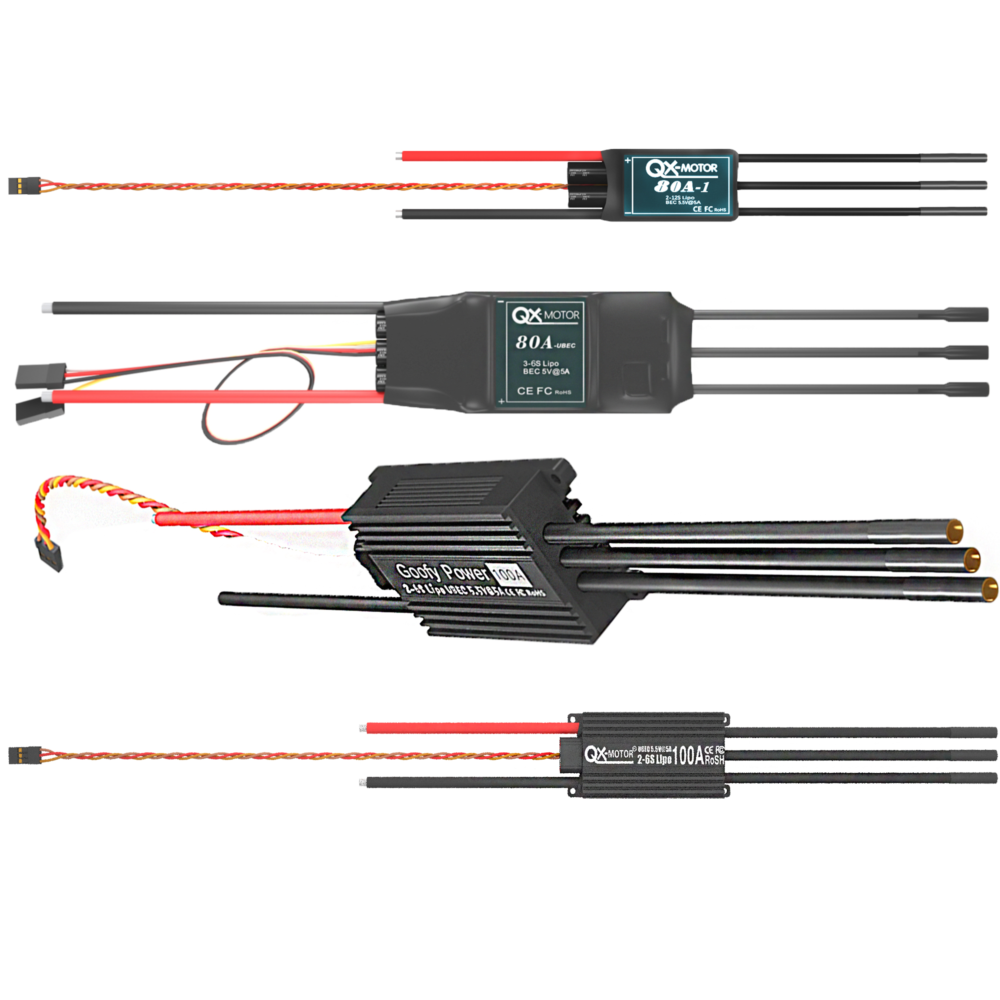 QX-MOTOR Brushless ESC series  - Drone Battery Plate reseña y precio