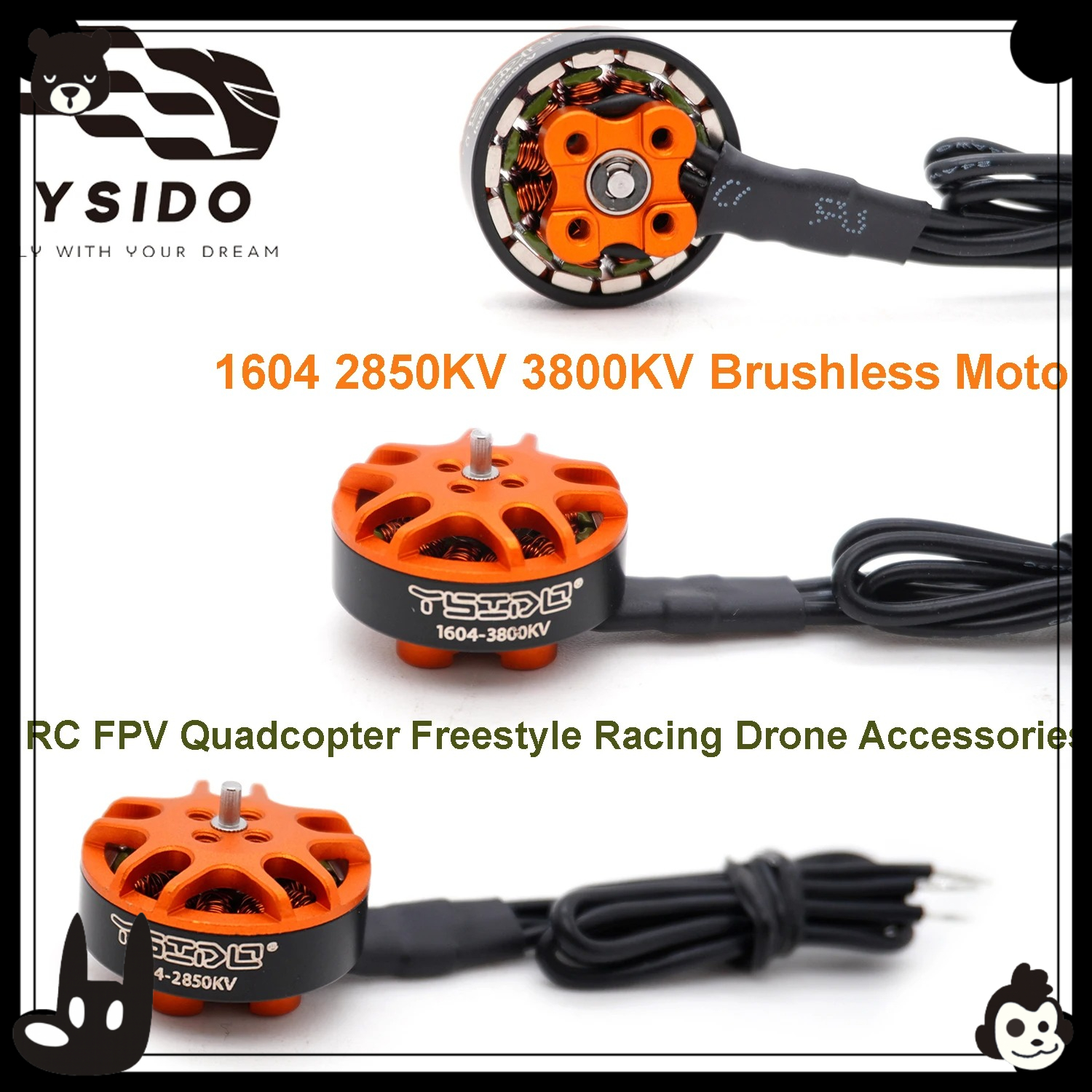 4PCS 1604 2850/3800KV Brushles - Drone Battery 4S reseña y precio