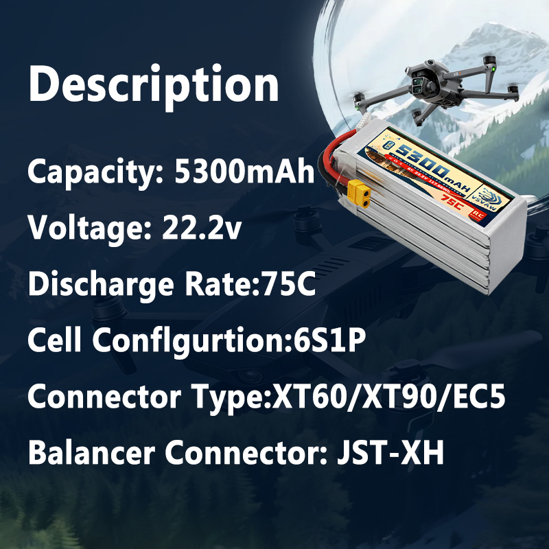 VSVAW 6S 5300mAh Lipo Battery  - Drone Battery 6S reseña y precio