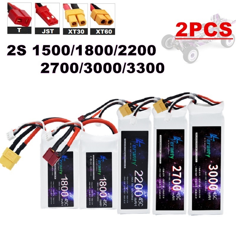 2PCS 7.4V Lipo 2S Battery 1500 - Drone Battery Lipo reseña y precio