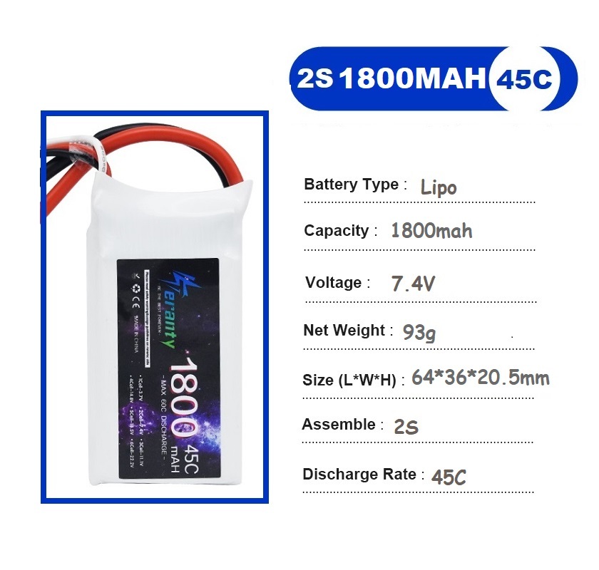 2PCS 7.4V Lipo 2S Battery 1500 - Drone Battery Lipo reseña y precio
