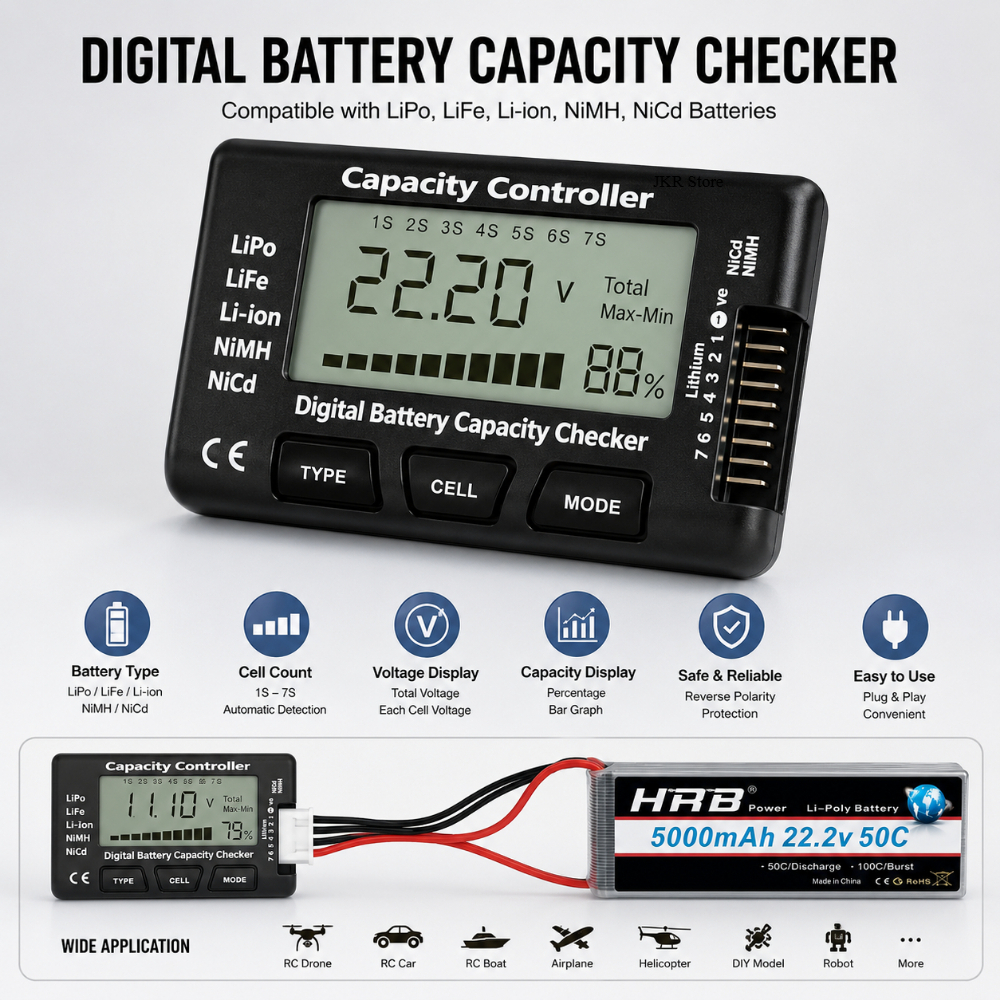Handheld Battery Capacity Chec - Drone Battery Voltage Checker reseña y precio