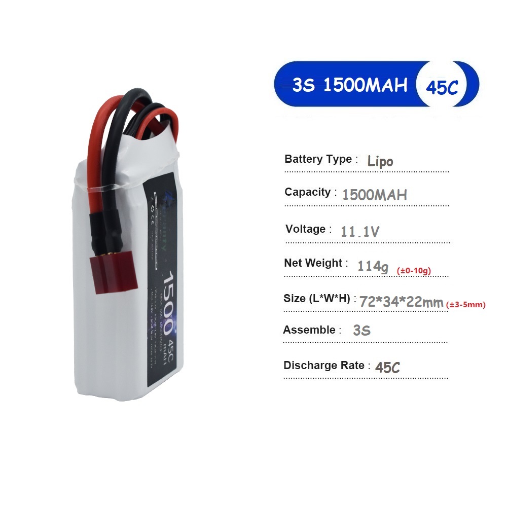11.1V LiPo Battery 3S 1500mah  - Drone Battery Li-Ion reseña y precio