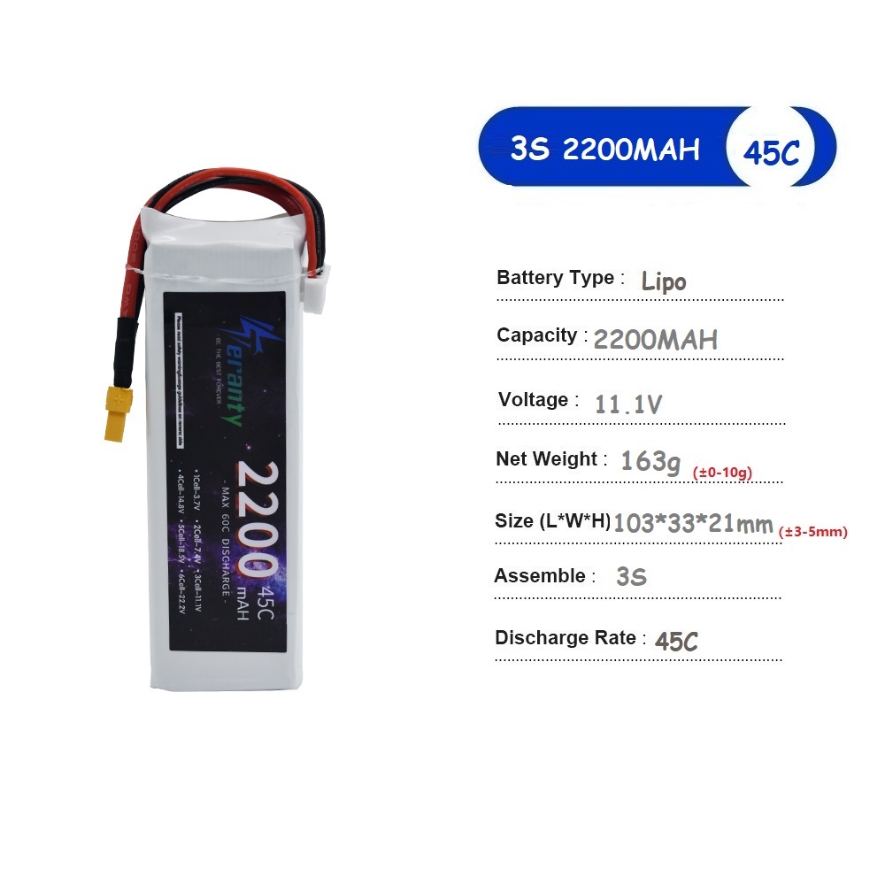 11.1V LiPo Battery 3S 1500mah  - Drone Battery Li-Ion reseña y precio