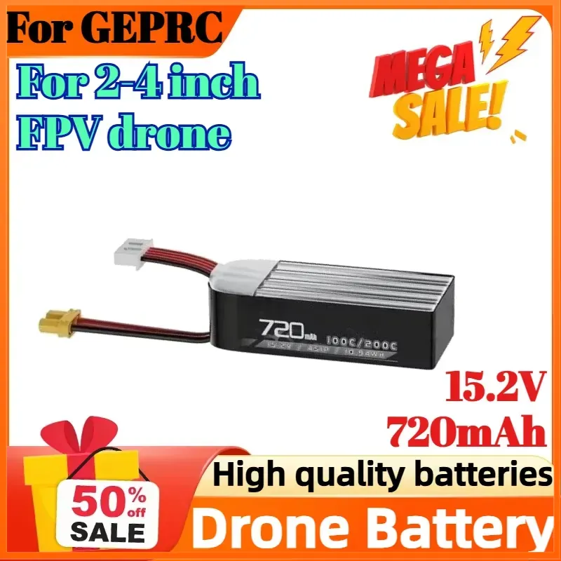 4S 15.2V 720mAh 100C Battery f - Drone Battery High Voltage reseña y precio