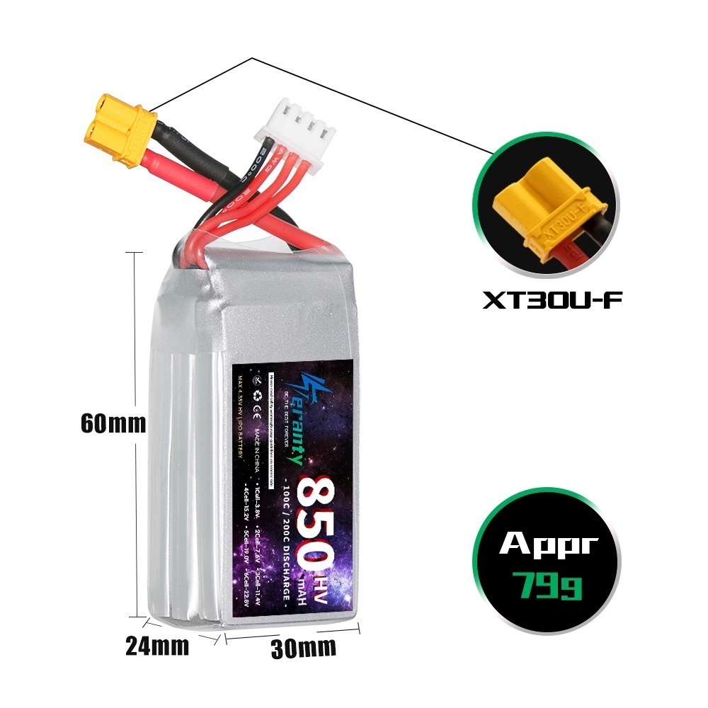 1/2/3PCS TERANTY 3S 11.4V Lipo - Drone Battery Connector reseña y precio